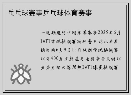 乓乓球赛事乒乓球体育赛事